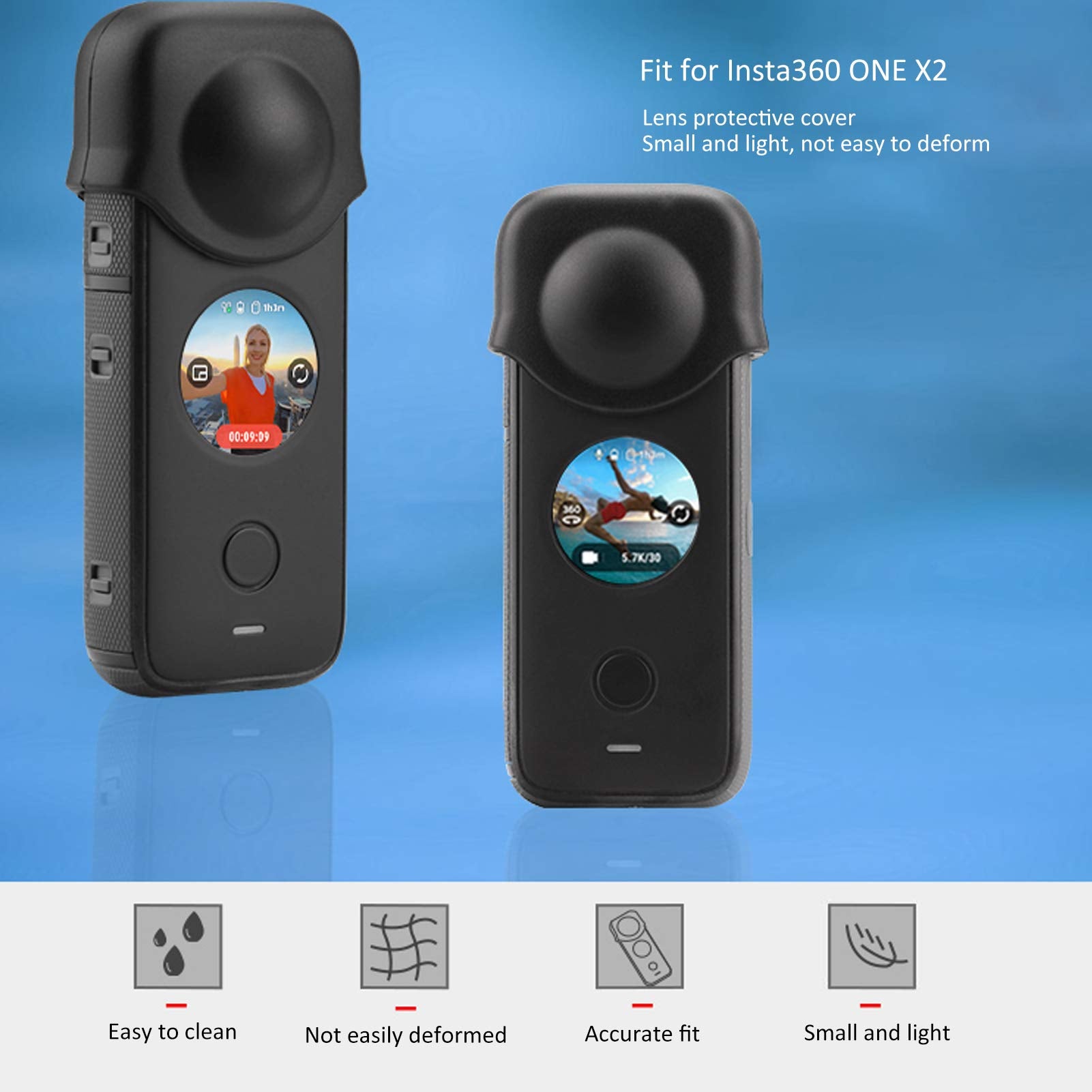 ZIBUYU Insta360 One x2 Camera Lens Cover for Insta360 One x2 Camera Accessories Silicone Lens Protective Guard Cap Dust Proof Anti-Scratch ZIBUYU Insta360 One x2 Camera Lens Cover for Insta360 One x2 Camera Accessories Silicone Lens Protective Guard Cap Dust Proof Anti-Scratch